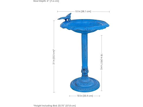 Sunnydaze Garden Visitor Metal Bird Bath