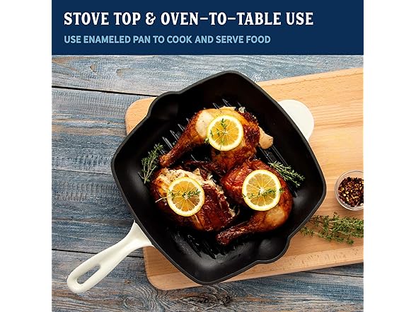 Country Living Enameled Cast Iron11-Inch, Cream