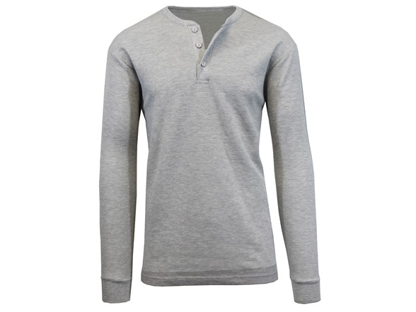 3Pk Asst Mens Waffle-Knit Henley Thermal