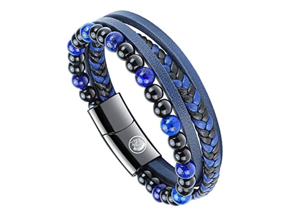 Casisto Mens Leather Bracelet Small