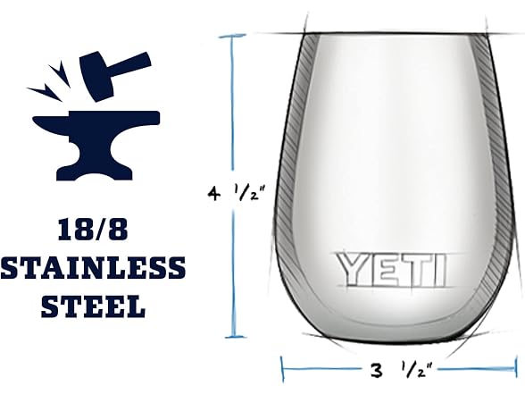 YETI Rambler 10oz Wine Tumbler, Nordic Blue