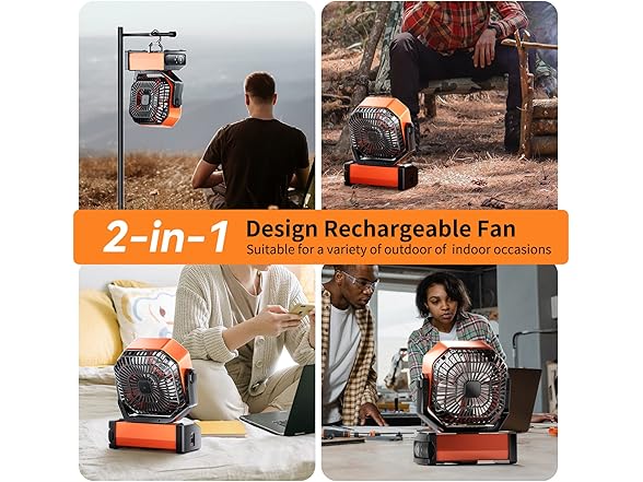Doublepow Camping LED Fan with Light