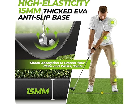 Golfguru 5x4ft Golf Mat with 26mm Dual Turf