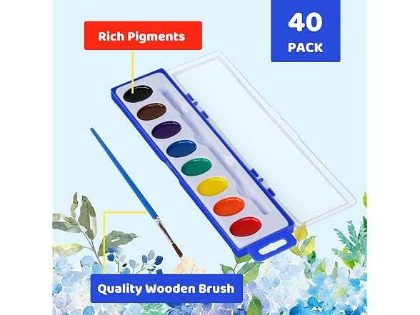 KMLYDGS 40 Pack Watercolor Paint Set - Gallery 2