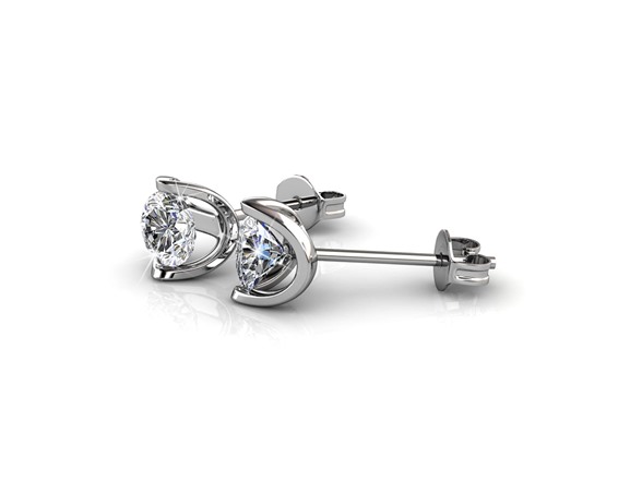 Sterling Floating Halo Stud Earring