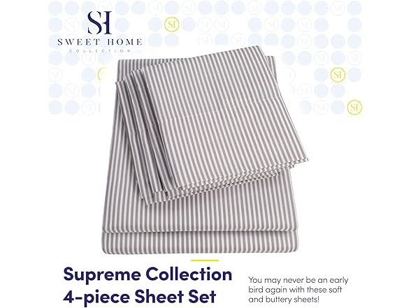 Sweet Home Collection Twin Size Bed Sheets - 4 Piece