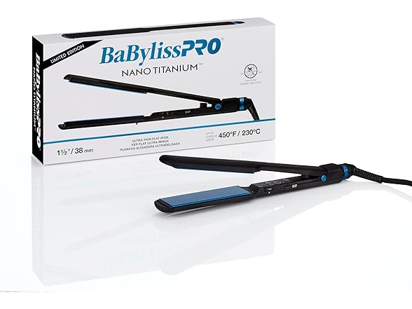 BaBylissPRO Nano Titanium Ultra-Thin 1 1/2-Inch Flat Iron 