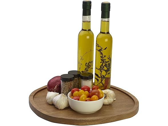 Cora Organic Shaped Lazy Susan Turntable, 14 Inch