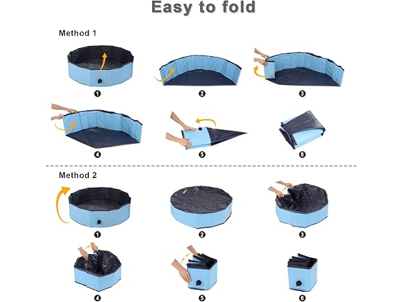 OWNPETS Foldable Pet Pool with Bath Brush, C
