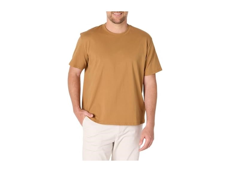 Amazon Essentials Men's Relaxed Fit T-Shirt, Dark Tan, Small