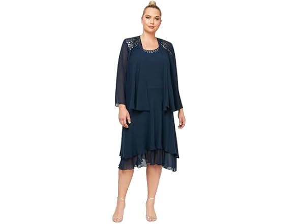 S.L. Fashions Navy Dress (12)