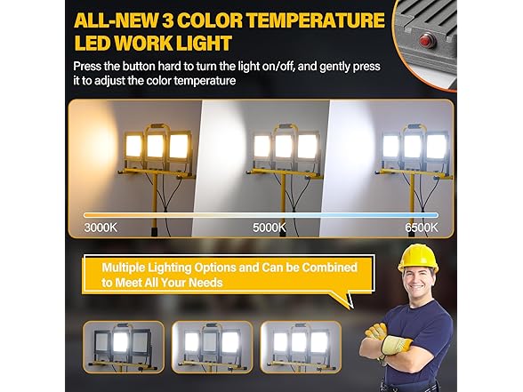 31000 Lumen LED Work Lights with Stand
