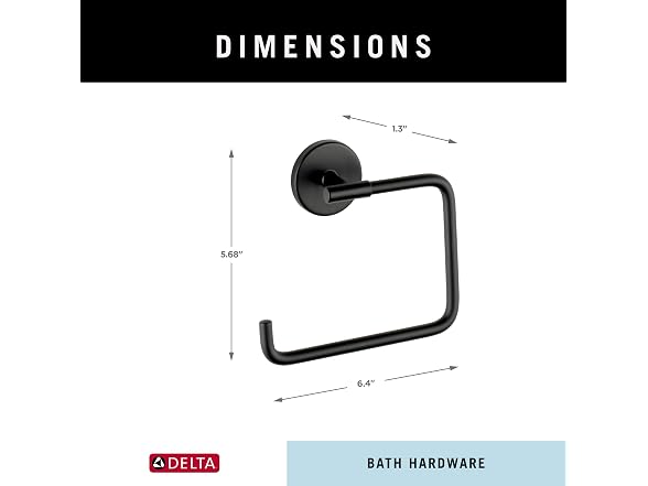Delta 759460-BL Delta Hand Towel Holder Matte Black