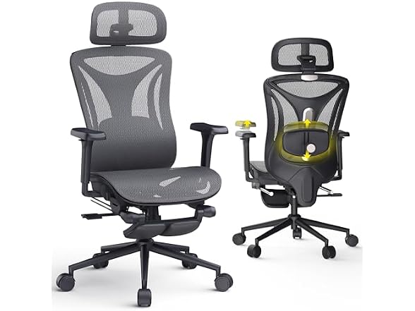 CYKOV Reclining Mesh Chair w/ Footrest
