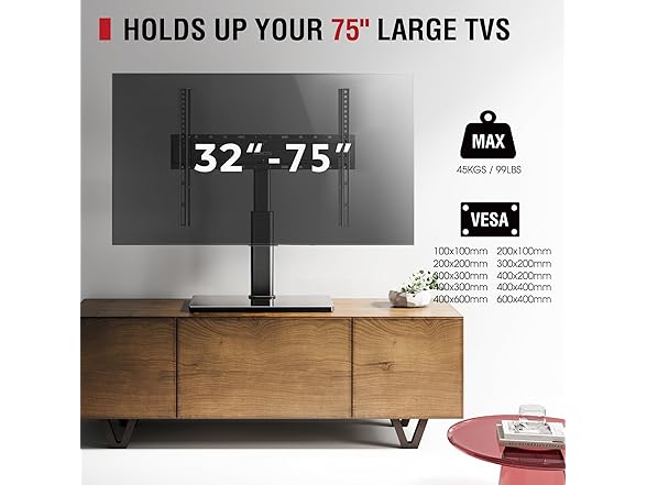 AOKCOS Swivel Universal TV Stand | 32-75"