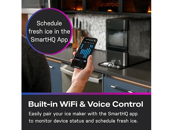 GE Profile Opal 2.0 Countertop Nugget Ice Maker Black Stainless Steel