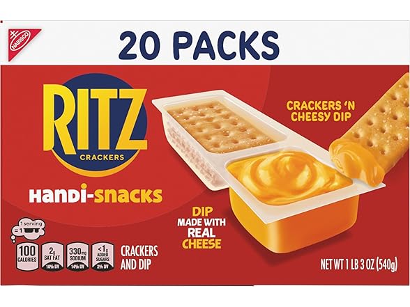 20PK Handi-Snacks RITZ Crackers 'N Cheesy Dip Snacks
