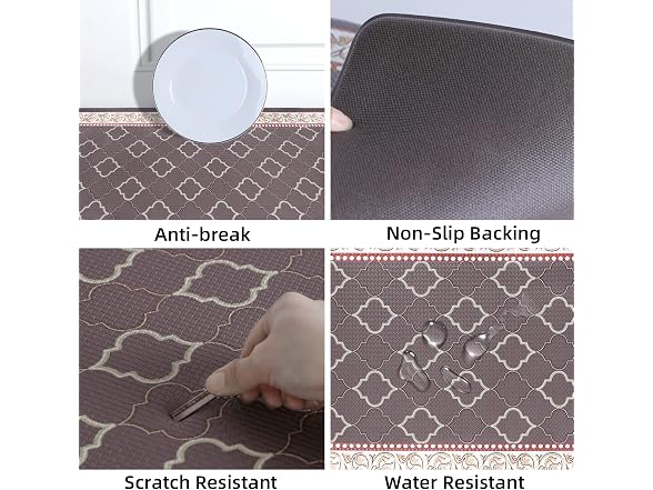 ROTTOGOON Kitchen Floor Mat 2Pk Coffee