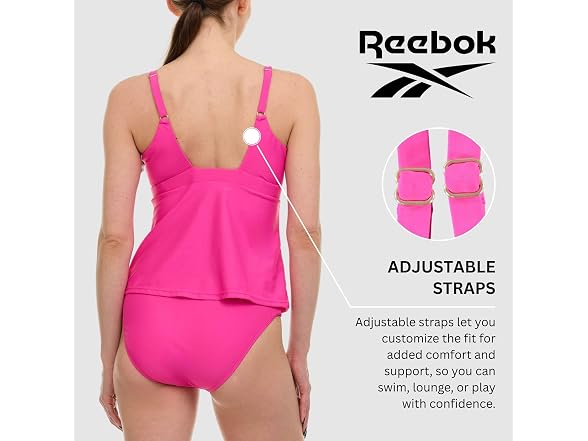Reebok Womens Tankini Swimsuit Set