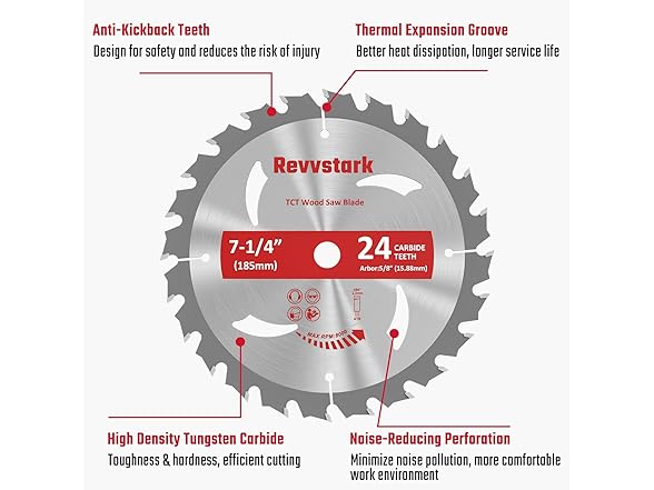 3 Pack Circular Saw Blade 7-1/4"