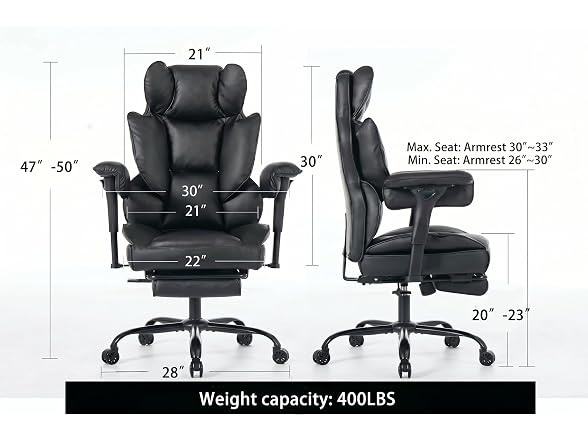 Big and Tall Gaming Office Chair 400lbs