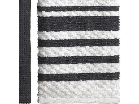 Izod - Kitchen Towels, 100% Cotton, 3Pc Grey