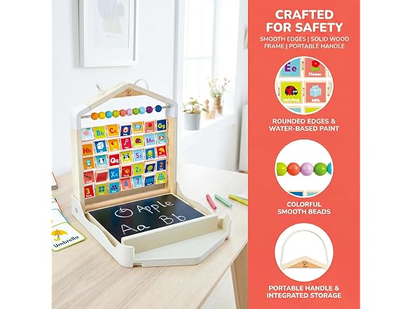Hape Alphabet Learning Pack & Chalkboard Set for Toddlers