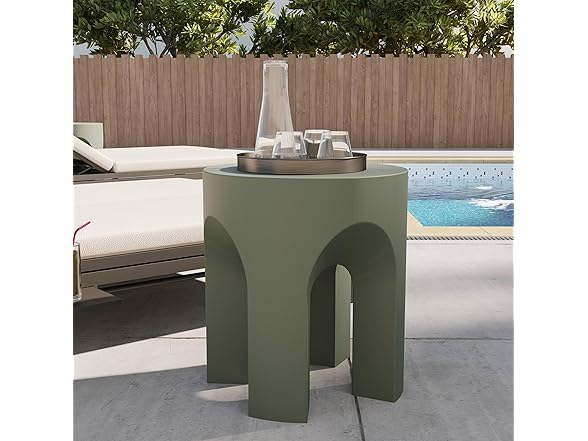 LeisureMod Crus Fiberstone Side Table