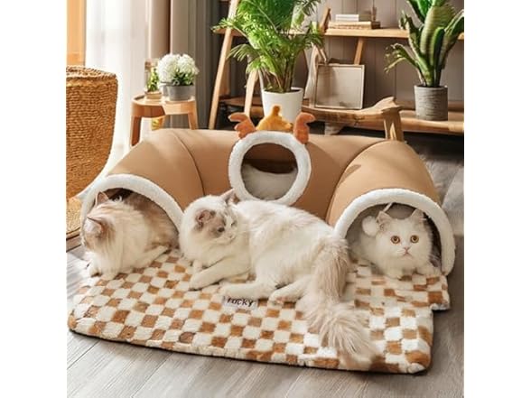 GoofyPet Cat Tunnel Bed Indoor Peekaboo Cave