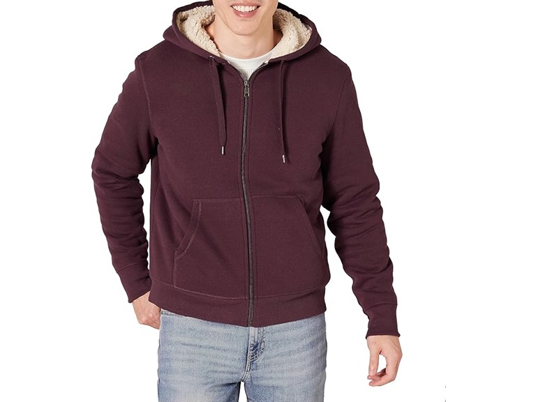 Amazon Essentials Mens Sherpa Lined Full Zip Fleece Hoodie Sweatshirt