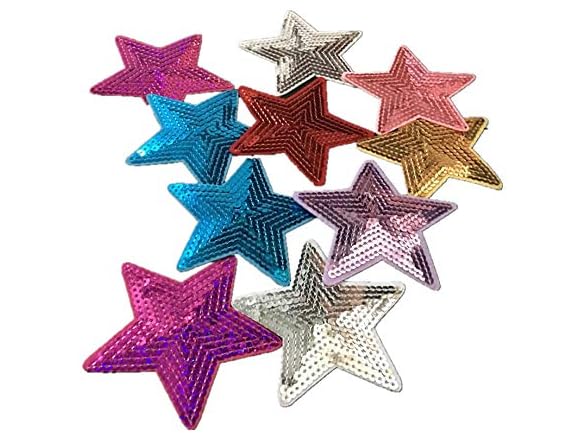 Ximkee Pack of 10 Shiny 5 Star Sequins