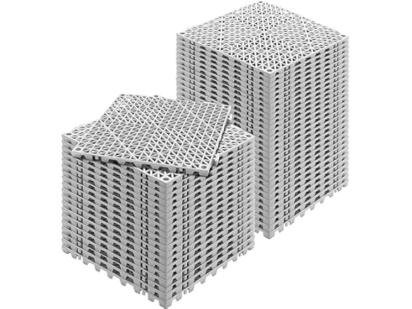 Interlocking Tile 50PCS Gray, Drainage Tiles 12"