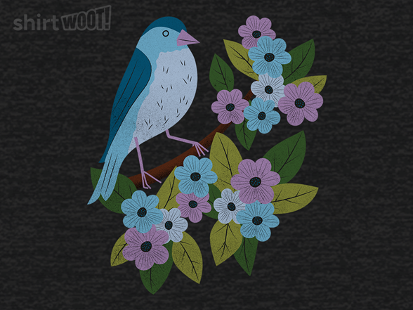 Bird on a Branch with Flowers