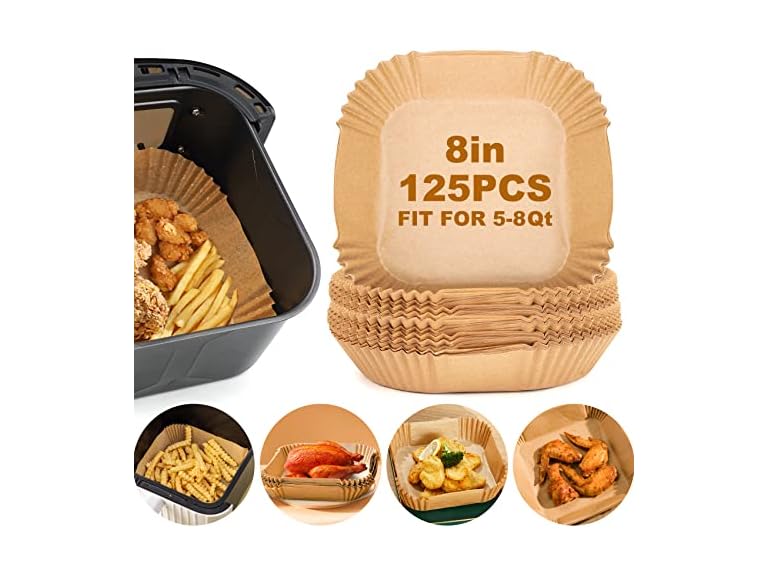 100 Pcs Air Fryer Paper Liners 6.3"