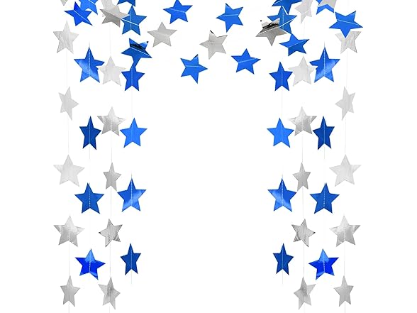 HFZRZFH Shimmering Star Garland Banner