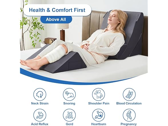 Paxato 4PCS Bed Wedge Pillow Set