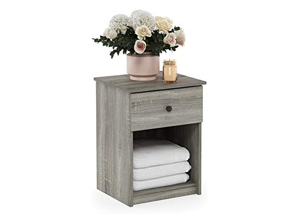 $21.99 Furinno Tidur Nightstand French Oak Grey dealfomo