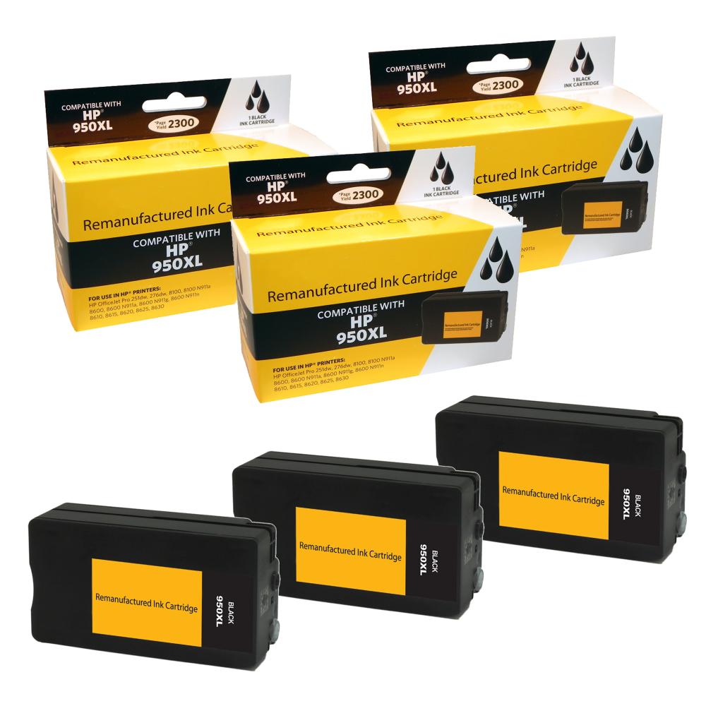 Compatible HP 950XL Ink Cartridge Combo Pack (3 Black) - Gallery 2