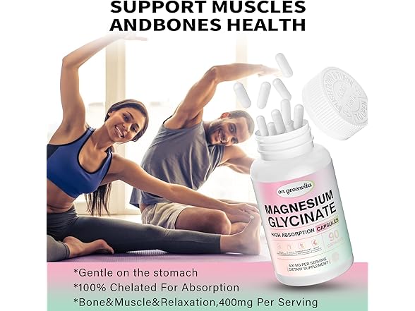 Magnesium Glycinate 400 MG, 90 Capsules