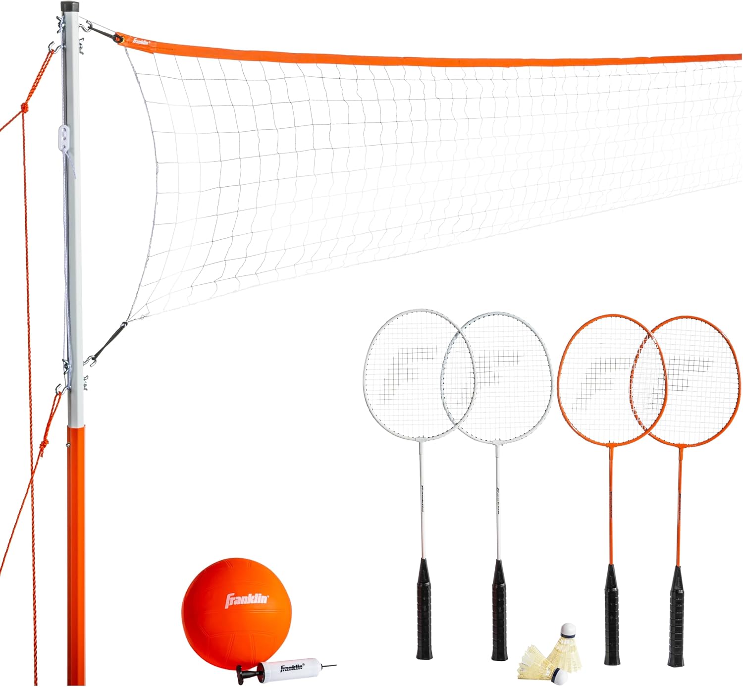 Franklin Sports Starter Volleyball Badminton Combo Set - Gallery 7