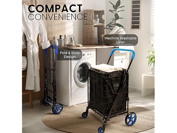SereneLife Shopping Cart Blue