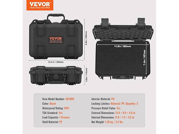 Hard Pistol Cases with Pre-cut PU Foam