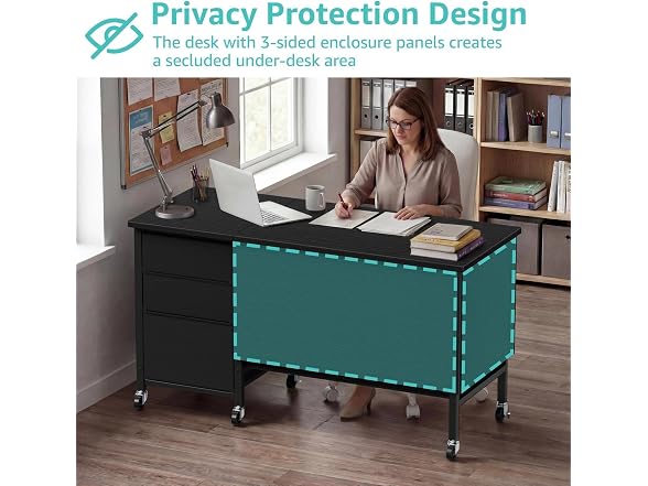 Rolling Teacher Desk with File Drawer