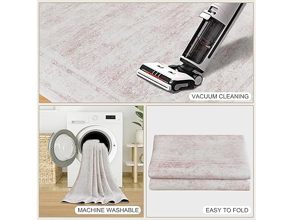 5x7 ft Area Rug Pink