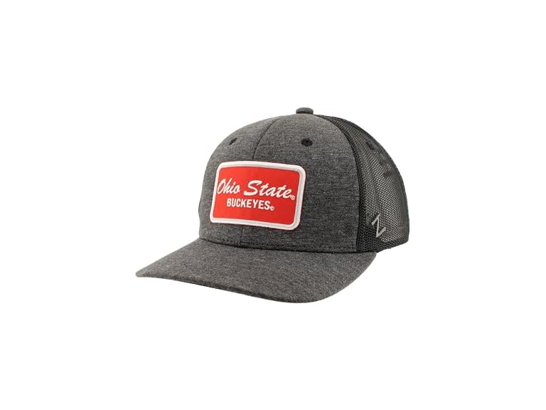 ZHATS Standard NCAA Officially Licensed Trucker Hat Carson Patch Brick, ,Ohio State Buckeyes