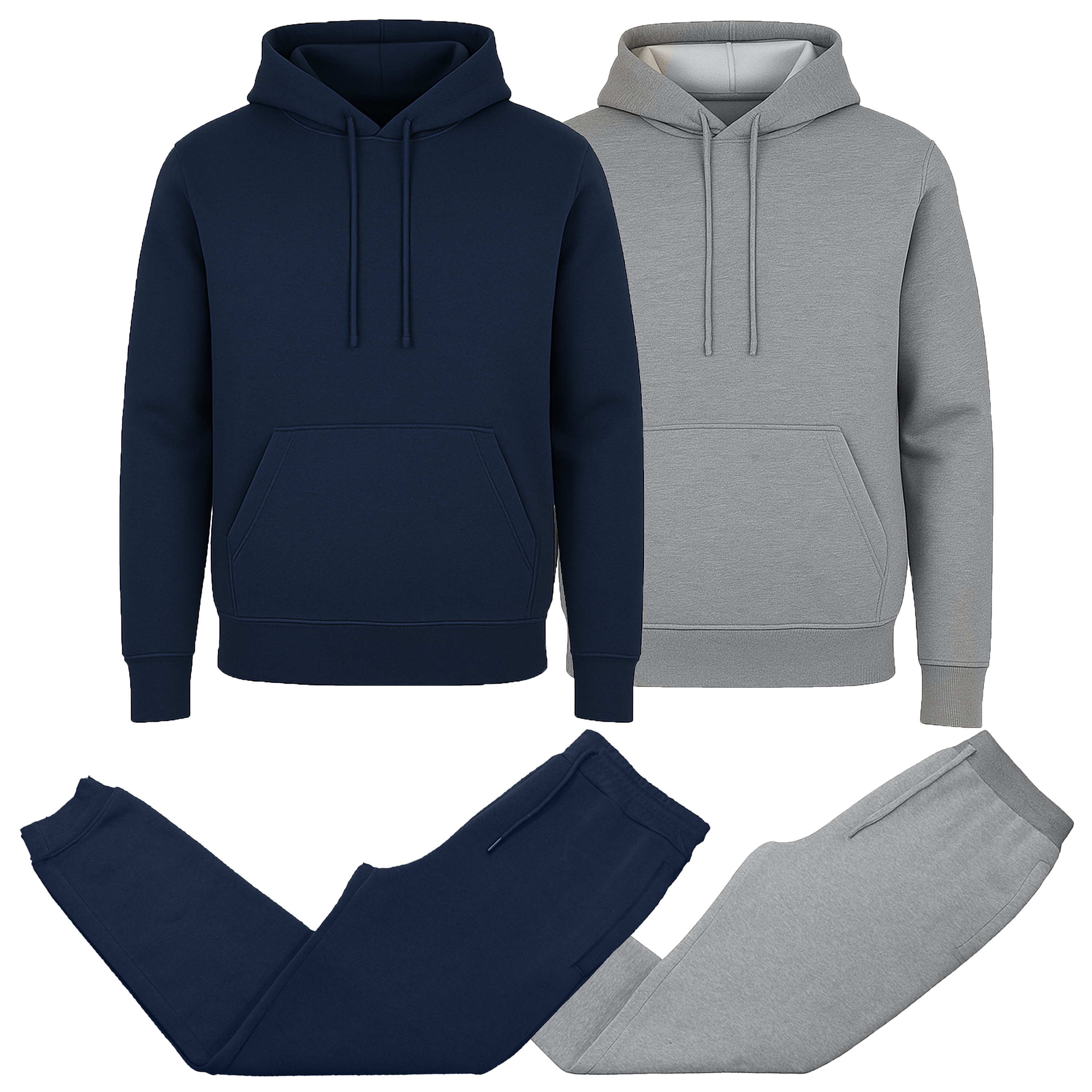 Mens Fleece-Lined Pullover Hoodie & Jogger Set - Gallery 31