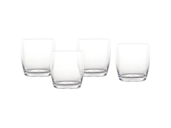 Fortessa Gala Glass, 15 Ounce Short Beverage (Set of 4), Clear