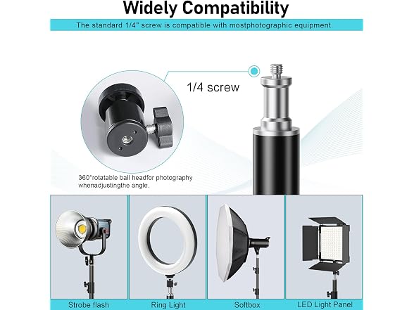 YiJYi 9.2ft Aluminum Light Stand 2-Pack