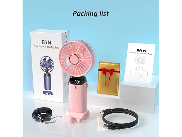 Pluralla Pink Personal Rechargable Fan