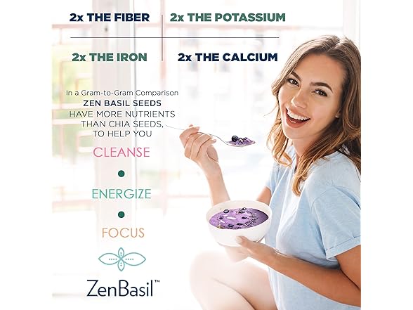 Zen Basil Seeds | edible basil seeds 14 oz.